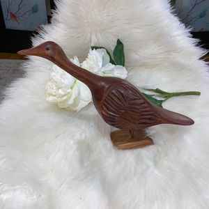 Vintage Hand Carved Wooden Bird Figurine